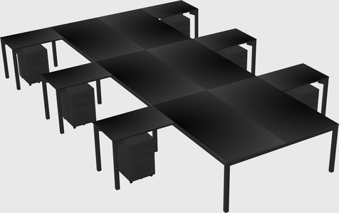 Shared l-shaped desk