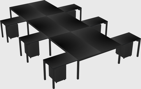 Shared l-shaped desk