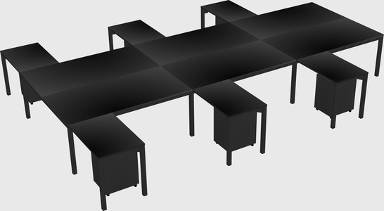 Shared l-shaped desk