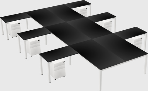 Shared l-shaped desk