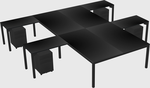 Shared l-shaped desk