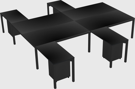 Shared l-shaped desk