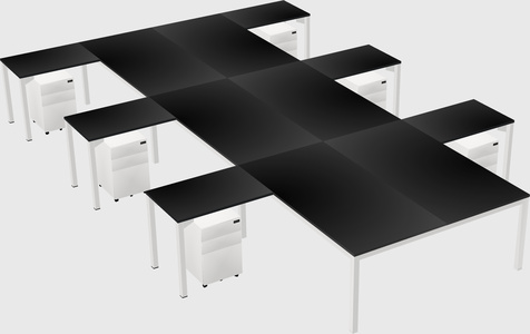 Shared l-shaped desk