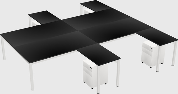 Shared l-shaped desk