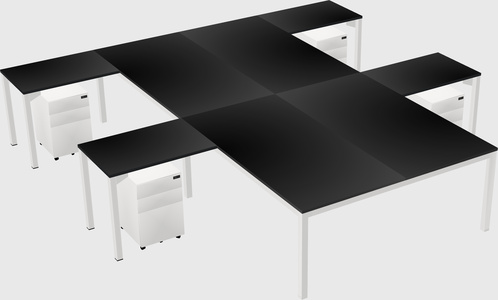 Shared l-shaped desk