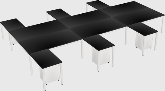 Shared l-shaped desk