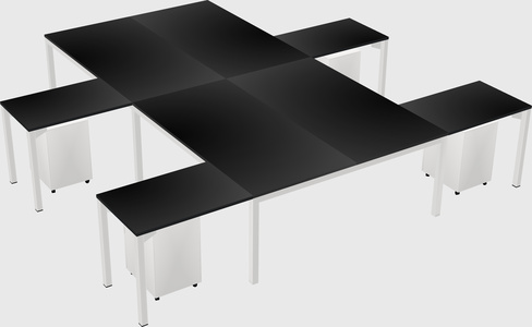 Shared l-shaped desk