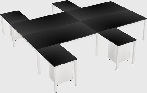 Shared l-shaped desk