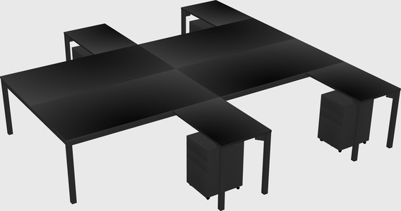 Shared l-shaped desk