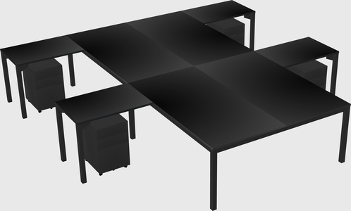 Shared l-shaped desk