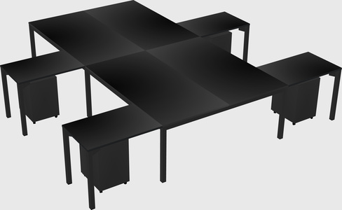 Shared l-shaped desk