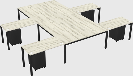 Shared l-shaped desk