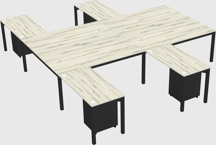 Shared l-shaped desk