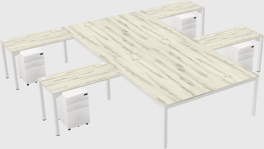 Shared l-shaped desk