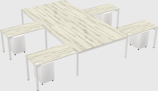 Shared l-shaped desk