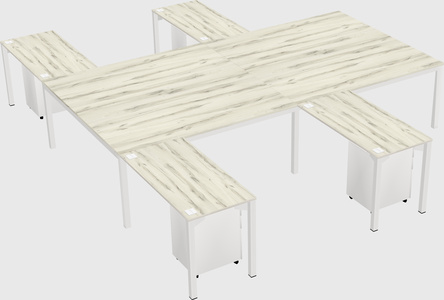 Shared l-shaped desk