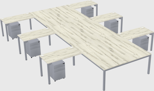 Shared l-shaped desk