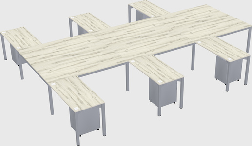Shared l-shaped desk