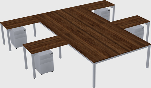 Shared l-shaped desk