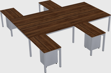 Shared l-shaped desk