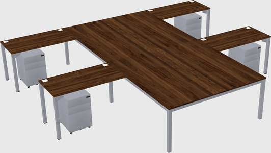 Shared l-shaped desk