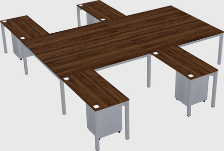 Shared l-shaped desk