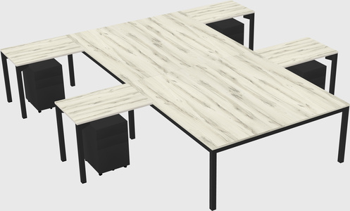 Shared l-shaped desk