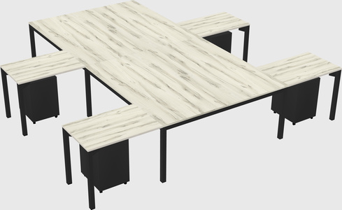 Shared l-shaped desk