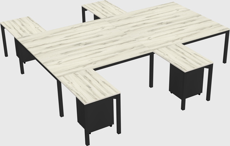 Shared l-shaped desk