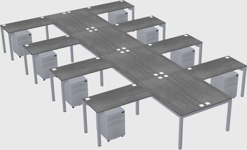 Shared l-shaped desk