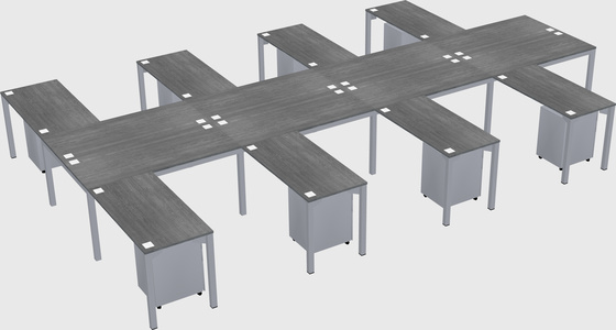 Shared l-shaped desk