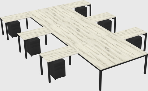 Shared l-shaped desk