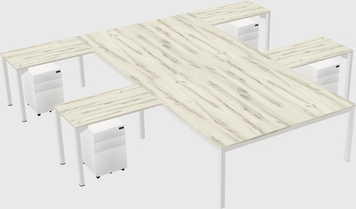 Shared l-shaped desk