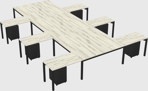 Shared l-shaped desk