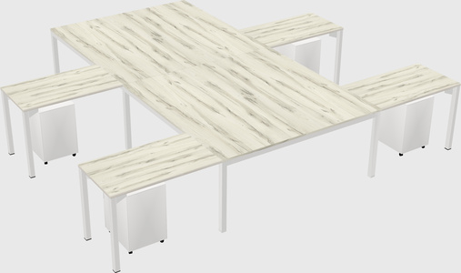 Shared l-shaped desk