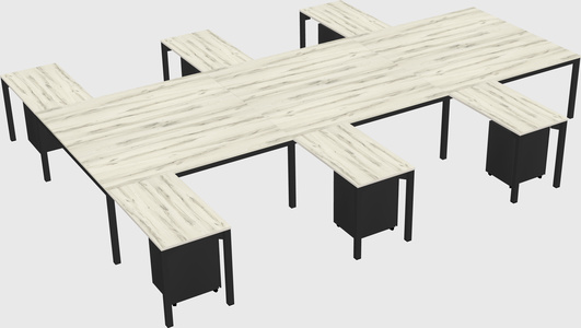 Shared l-shaped desk