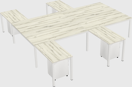 Shared l-shaped desk
