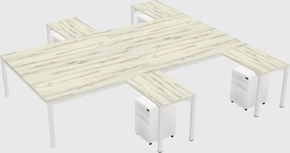 Shared l-shaped desk