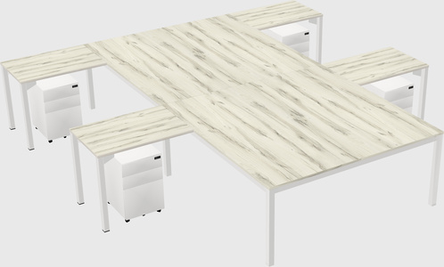 Shared l-shaped desk