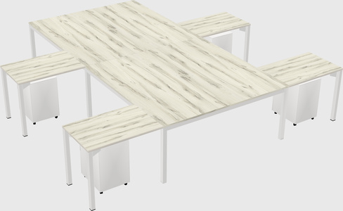 Shared l-shaped desk