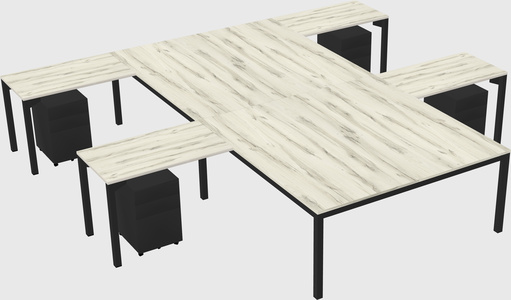 Shared l-shaped desk