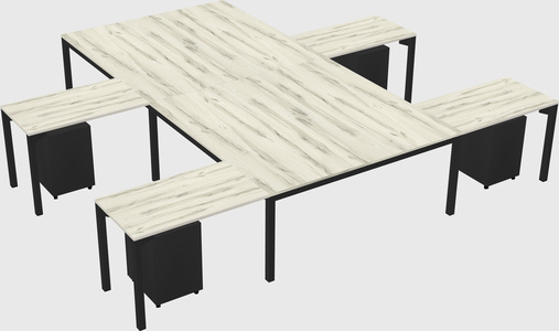 Shared l-shaped desk