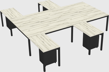 Shared l-shaped desk