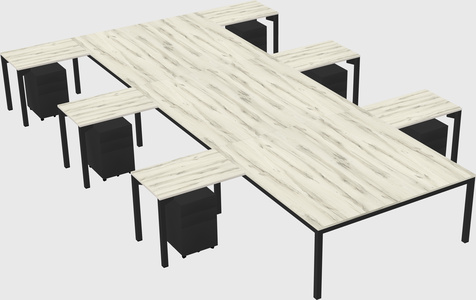 Shared l-shaped desk