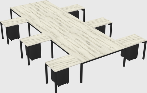 Shared l-shaped desk