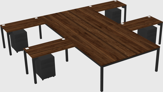 Shared l-shaped desk