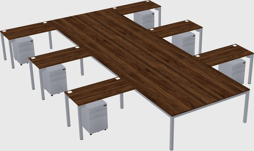 Shared l-shaped desk