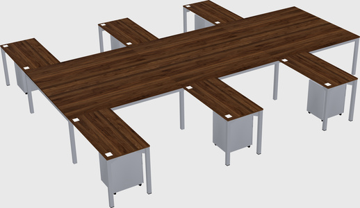 Shared l-shaped desk