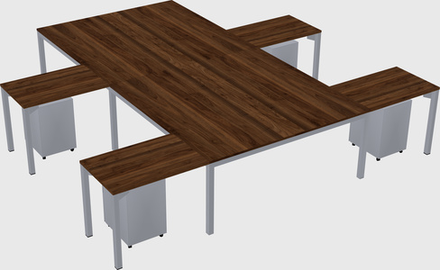 Shared l-shaped desk