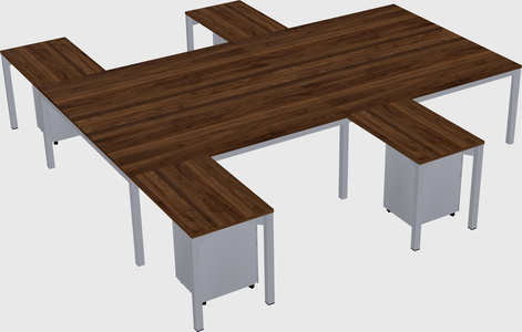 Shared l-shaped desk